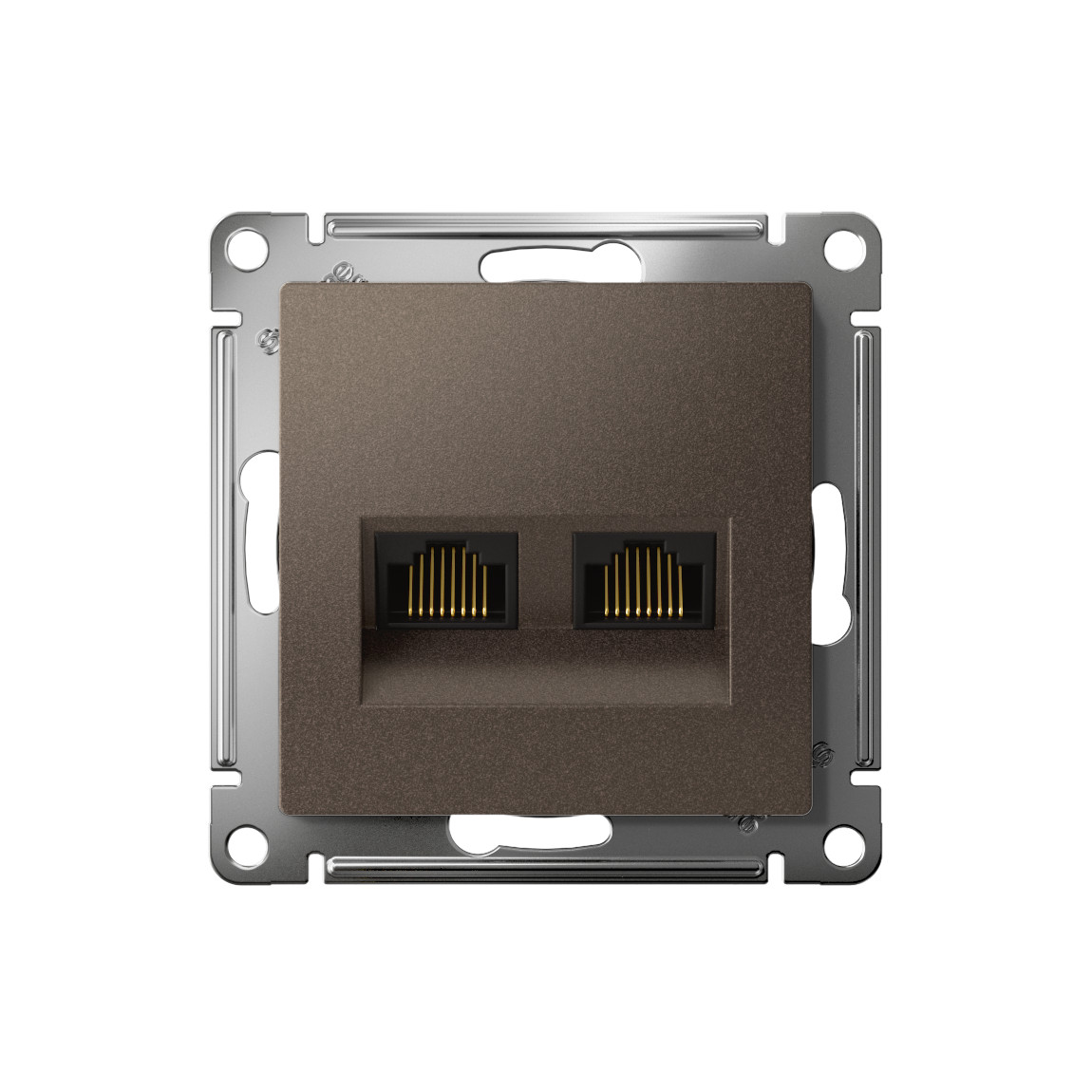 systeme electric atlasdesign розетка двойная rj45+rj45 5е кат. мокко