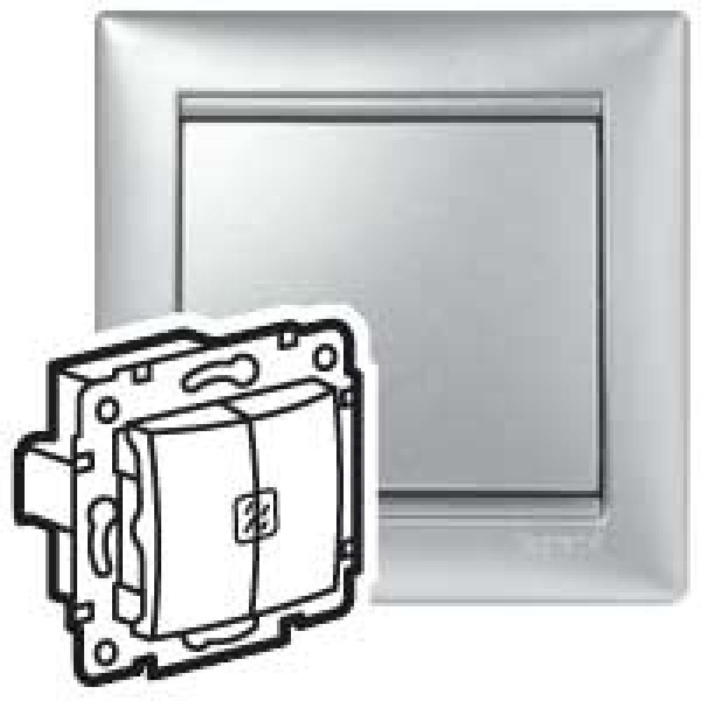 legrand valena переключатель 2 клавишный с подсветкой алюминий