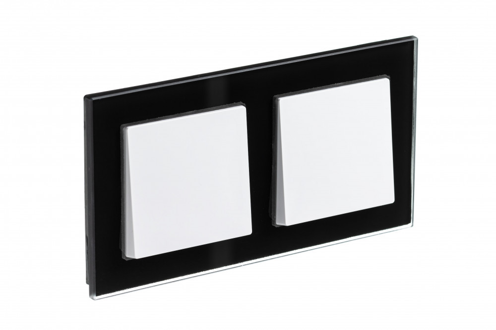 systeme electric atlasdesign nature стекло рамка 2-я универсальная черный atn321002