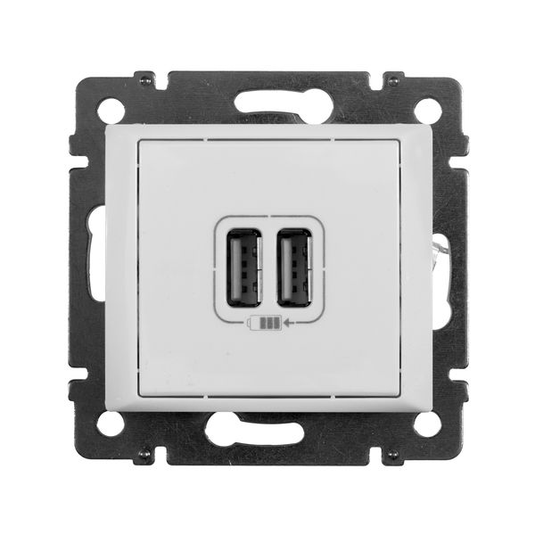 legrand valena розетка usb 2-я 1500 ма белый