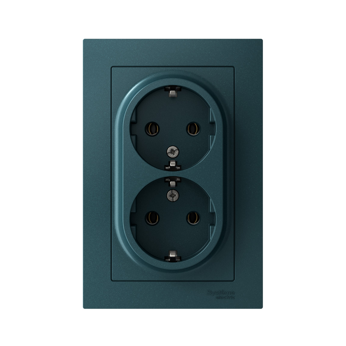 systeme electric atlasdesign розетка 2-я с заземлением изумруд