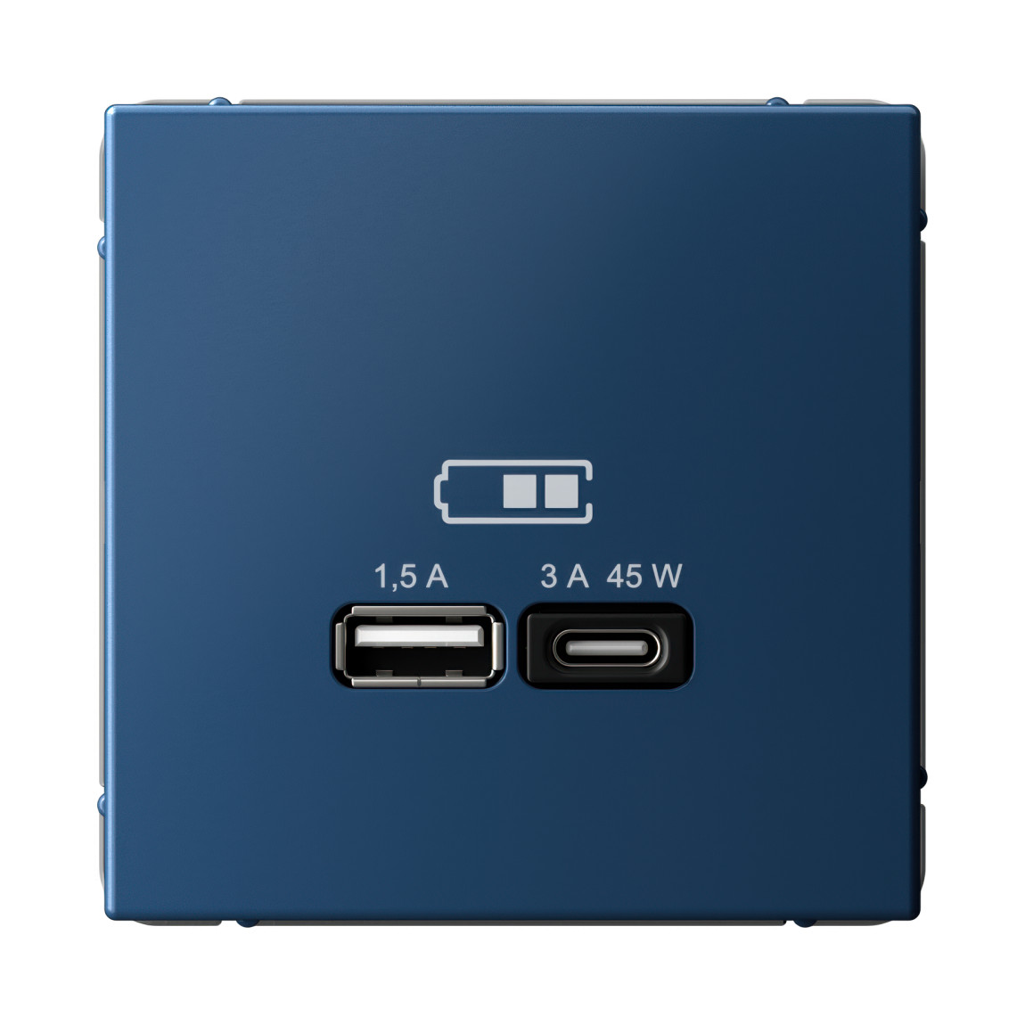 system electric artgaller розетка 2-я usb+usb type c, 45вт; 5в / 1,5-3а ввысокоскор. аквамарин gal001129