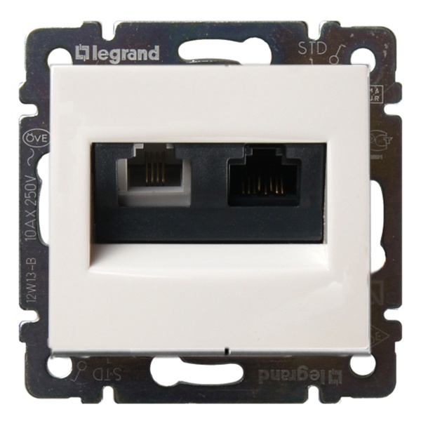 Legrand Valena розетка компьютерная RJ-45 кат.6 UTP+розетка телефонная RJ-11 белая
