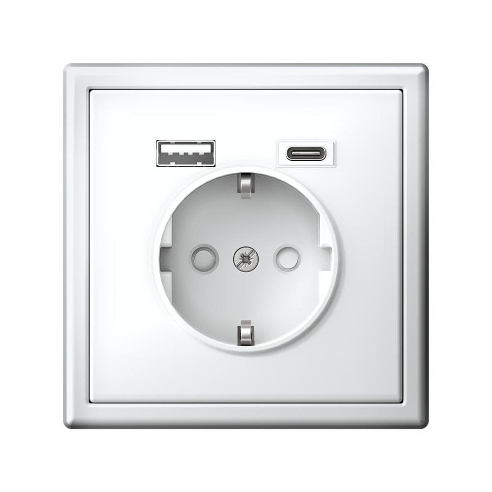 system electric artgallery розетка 1-я с заземлением со штор., с usb+usb type c, лотос gal001332