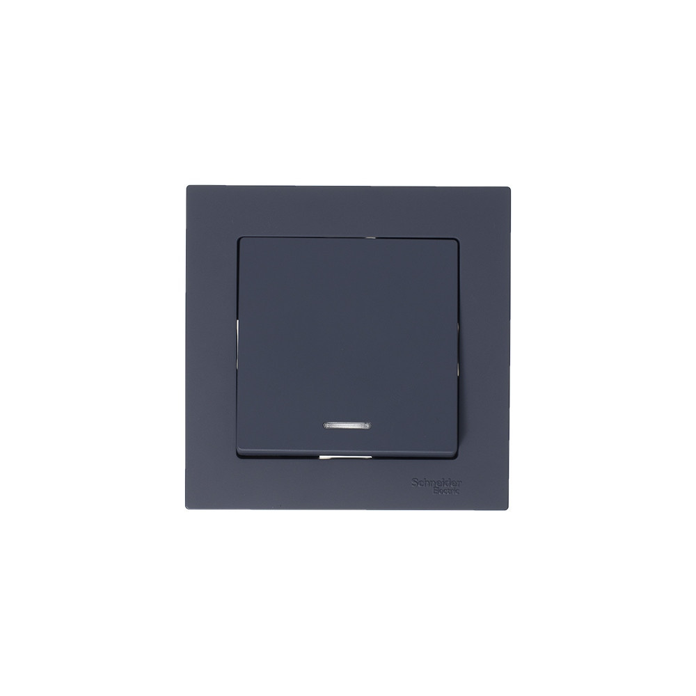 systeme electric atlasdesign, выключатель 1-клавишный с подсветкой грифель