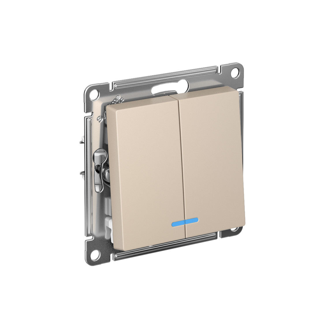 systeme electric atlasdesign выключатель 2-клавишный с подсветкой песочный
