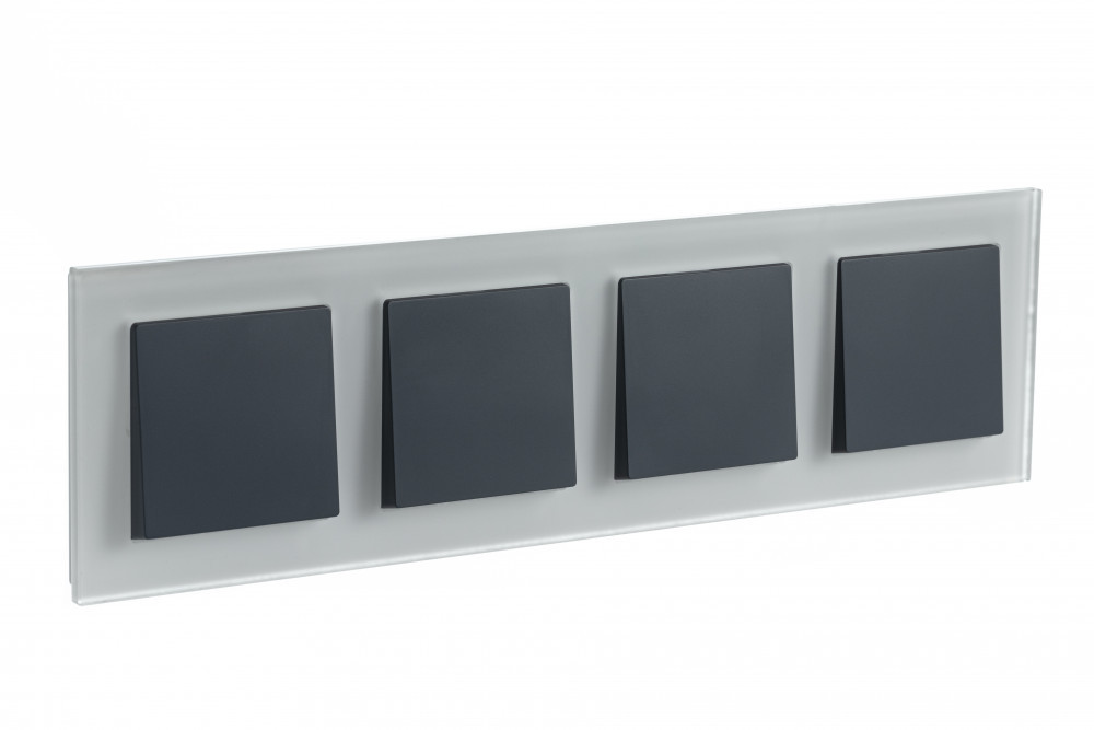 systeme electric atlasdesign, nature стекло рамка 4-я универсальная матовый белый atn330104
