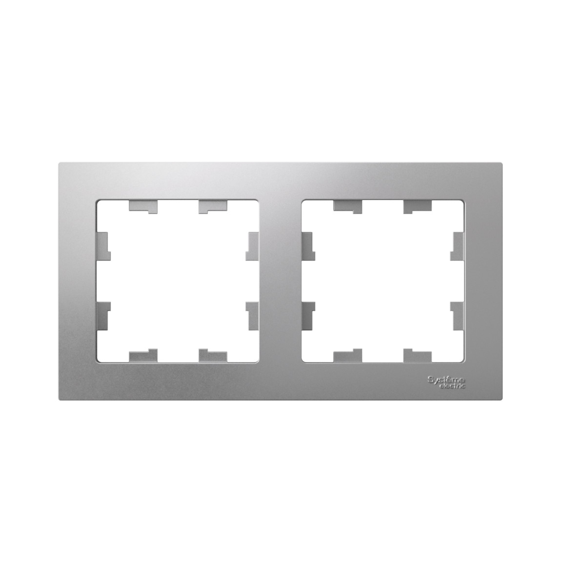 systeme electric atlasdesign, рамка 2-я горизонтальная алюминий atn000302