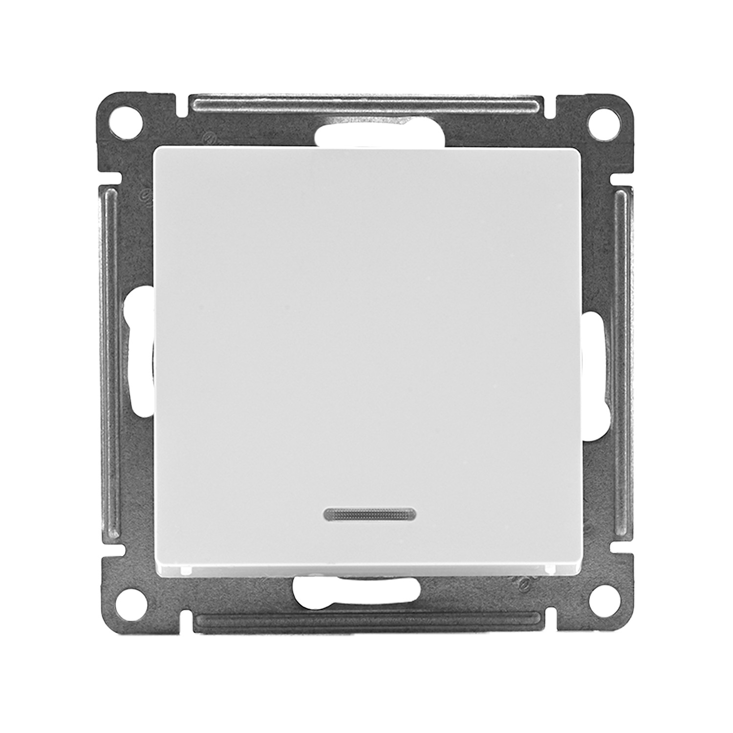 systeme electric atlasdesign, выключатель 1-клавишный с подсветкой белый atn000113