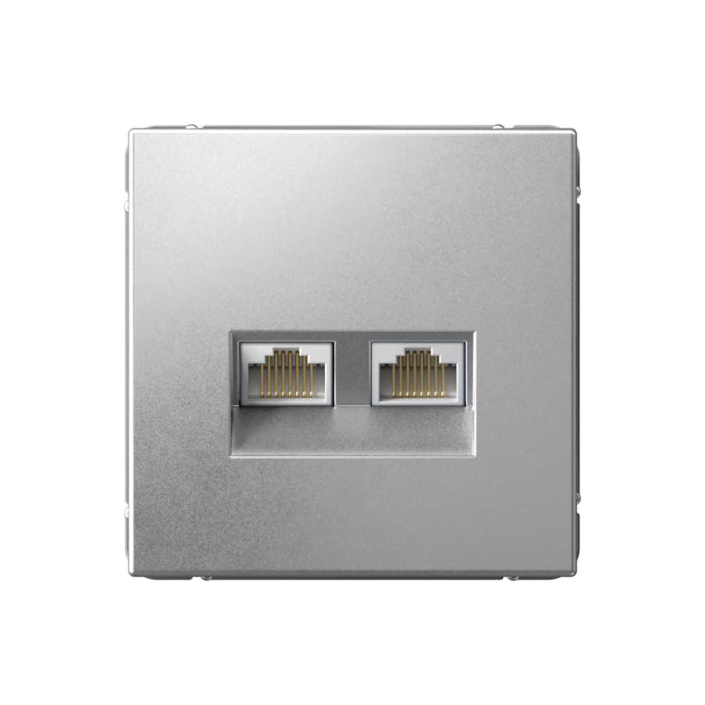 System Electric ArtGallery розетка компьютерная 2xRJ45 6е кат. алюминий GAL000388