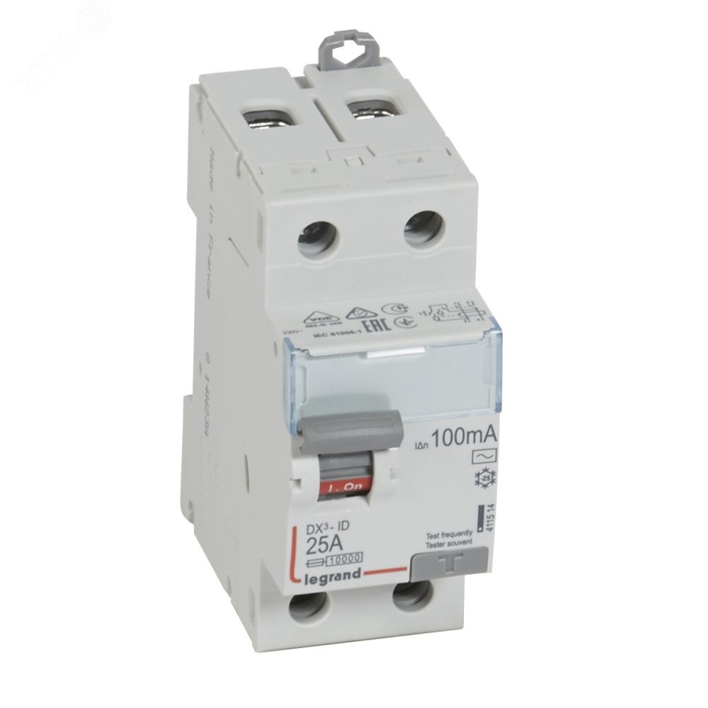 legrand 411514 вдт устройство защитного отключения dx3 2р 25a 100ма тип ас