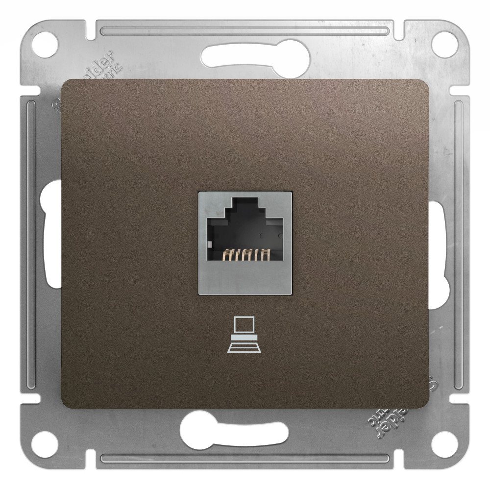 System Electric Glossa розетка компьютерная 1-я RJ45 5е кат. шоколад