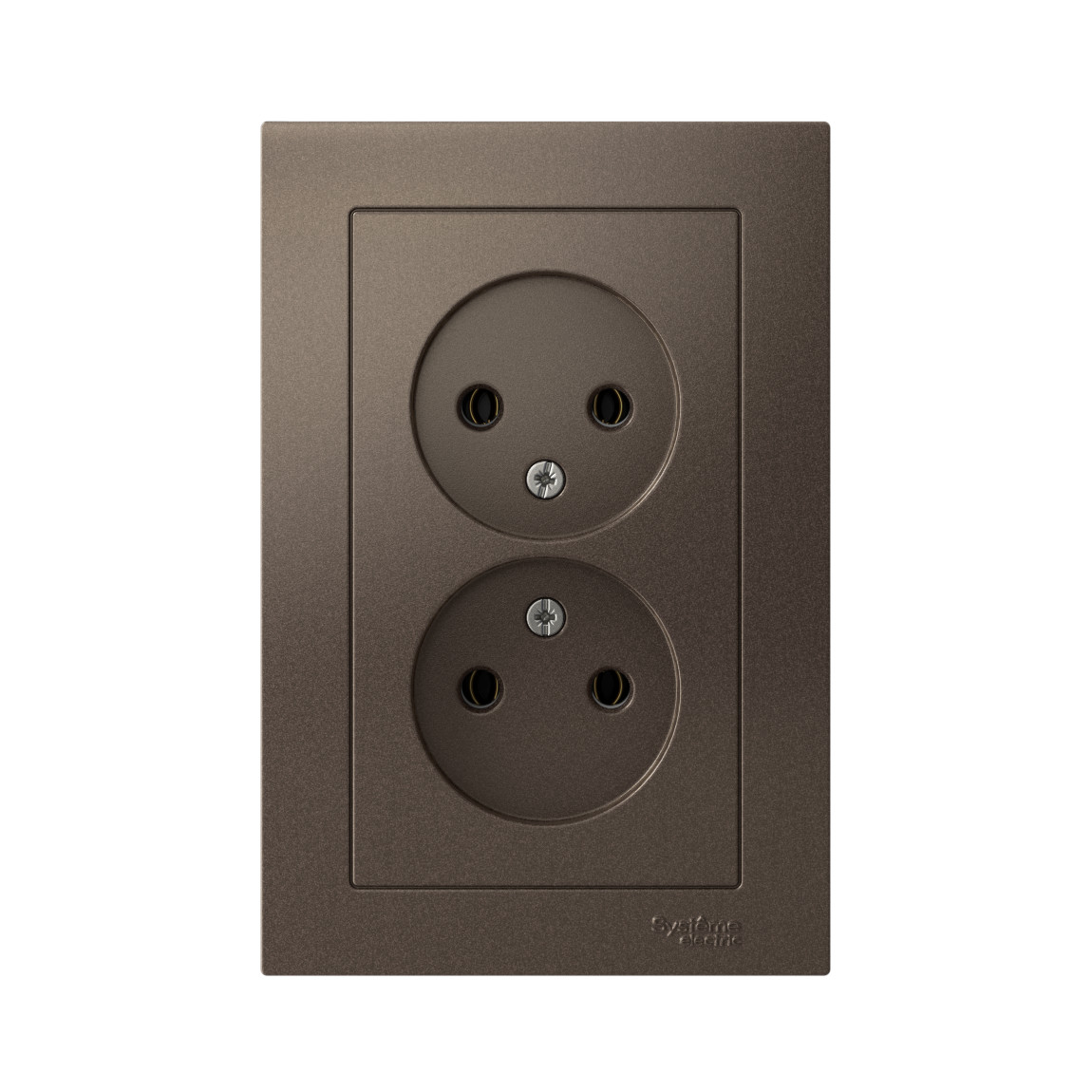systeme electric atlasdesign розетка 2-я без заземления мокко