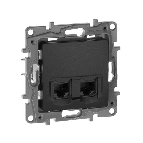 legrand etika розетка компьютерная 2-я rj-45 utp 8 контактов 1 выход 5 кат. антрацит