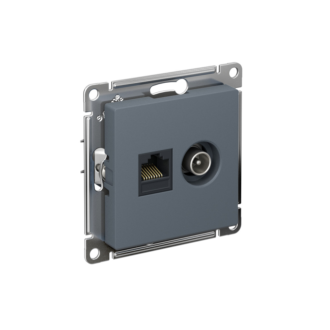 systeme electric atlasdesign розетка tv +rj45 5е кат. грифель