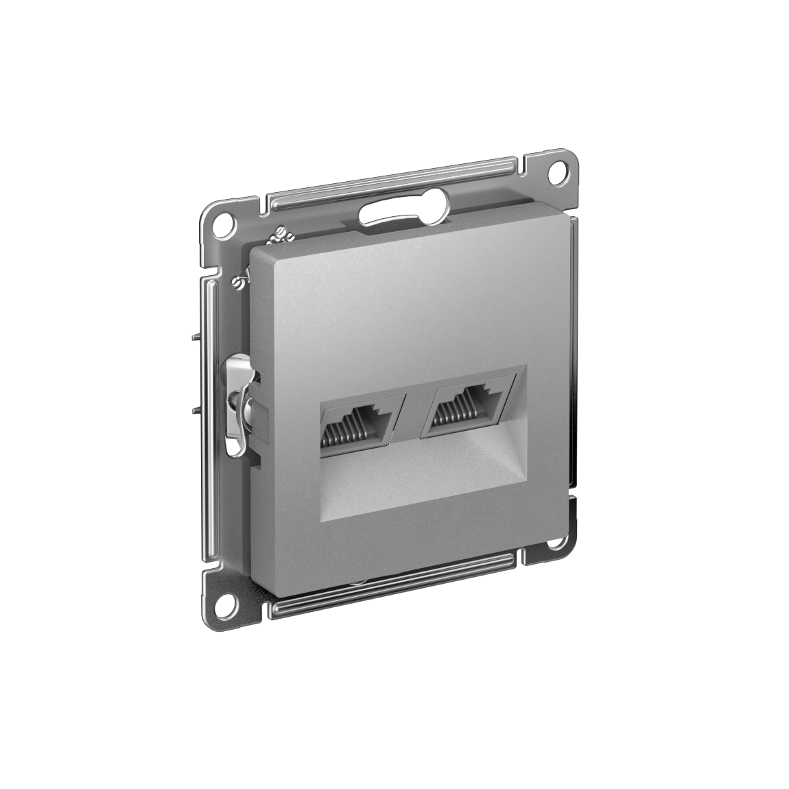 Systeme Electric ATLASDESIGN, розетка двойная RJ45+RJ45 5е кат. алюминий ATN000385