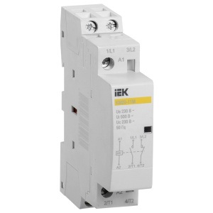 контактор модульный км20-11м ac 20а 2 полюса 1но+1нз катушка 230в иэк 1 модуль
