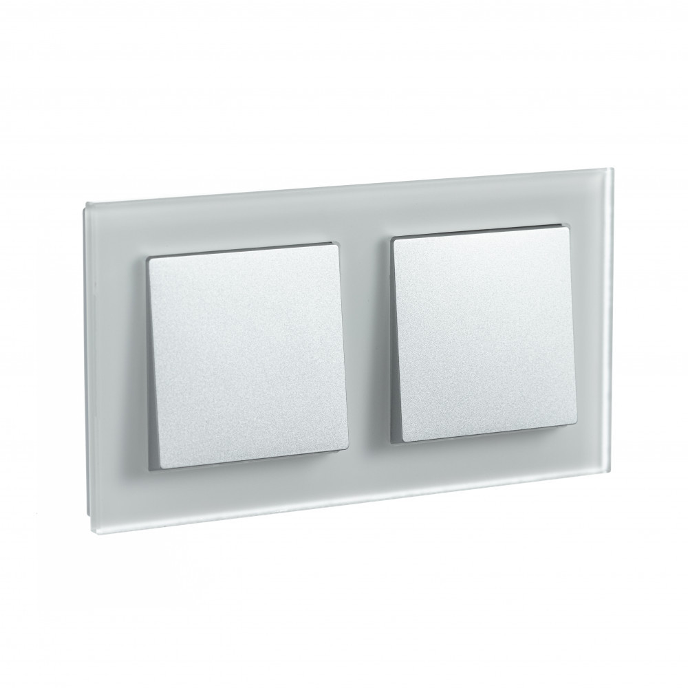 systeme electric atlasdesign, nature стекло рамка 2-я универсальная матовый белый atn330102