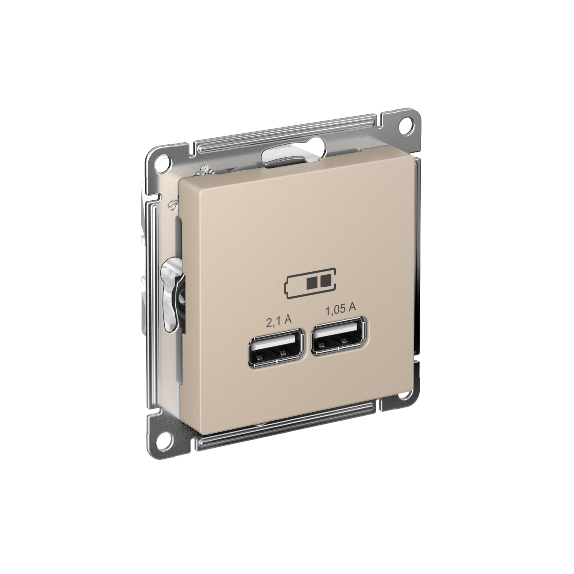 Systeme Electric ATLASDESIGN розетка USB двойная 2,1А для зарядки песочный