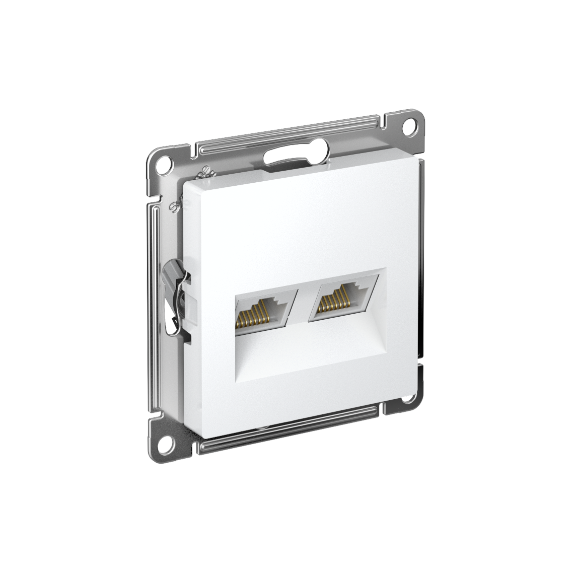 Systeme Electric ATLASDESIGN, розетка двойная RJ45+RJ45 5е кат. белый ATN000185										