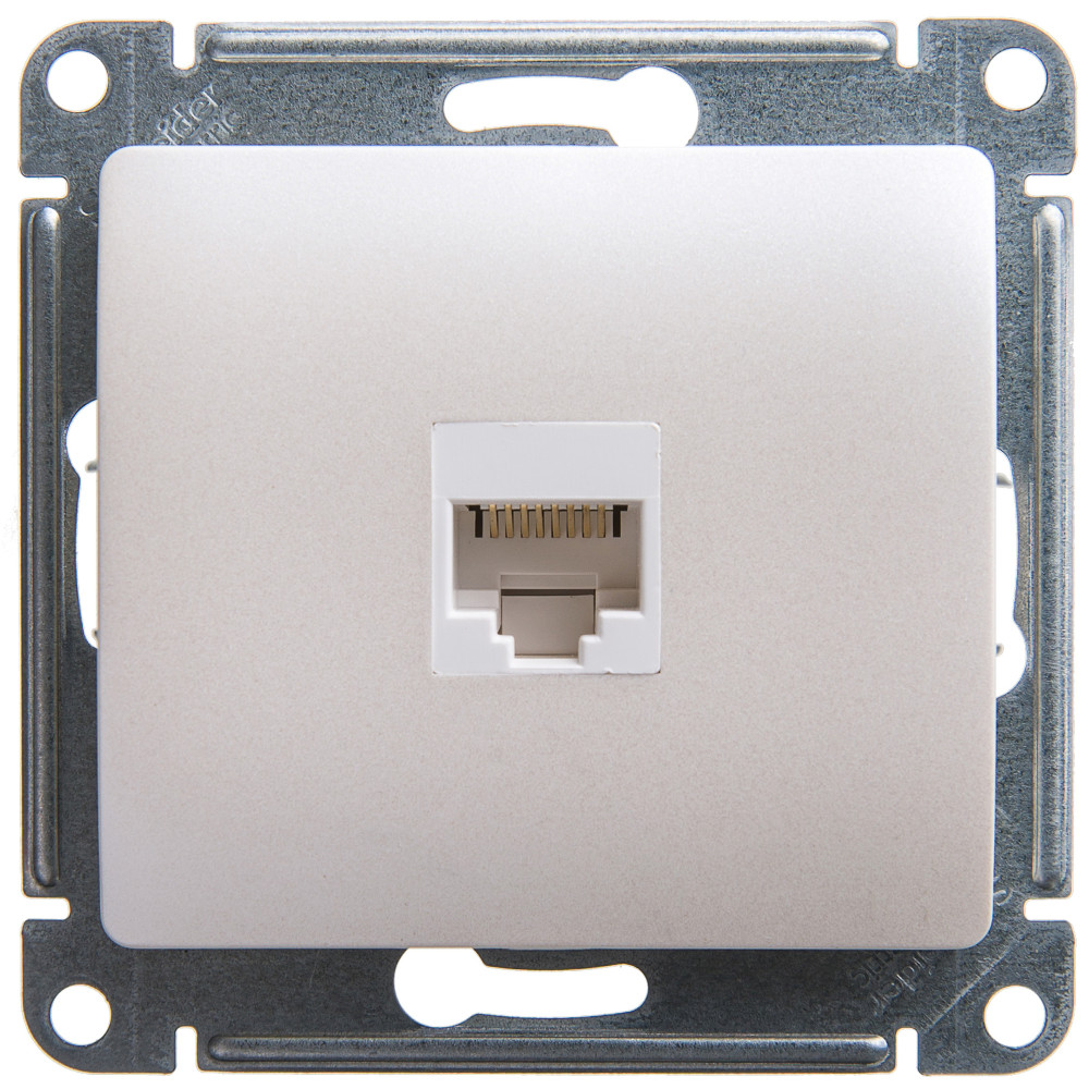 System Electric Glossa розетка компьютерная 1-я RJ45 5е кат. перламутр