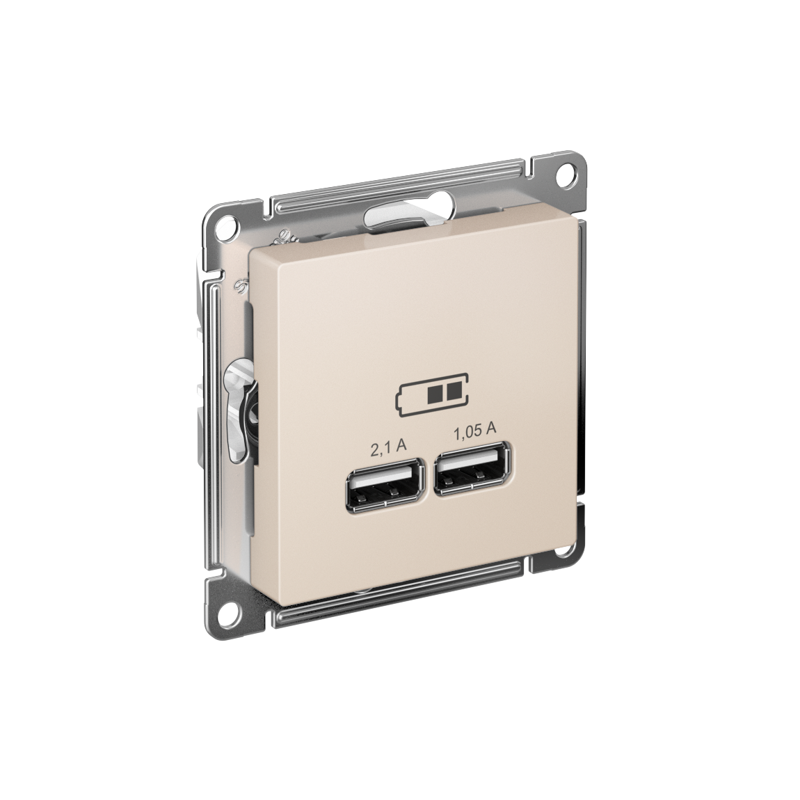 Systeme Electric ATLASDESIGN, розетка USB двойная для зарядки бежевый ATN000233