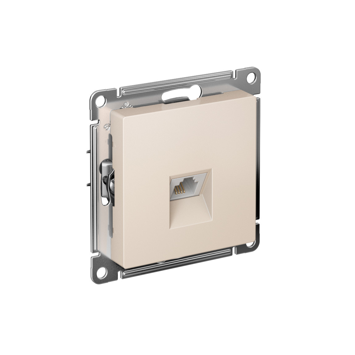 systeme electric atlasdesign, розетка телефонная 1-я rj11 бежевый atn000281