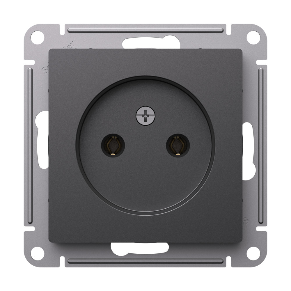 systeme electric atlasdesign розетка 1-я без заземления базальт atn001441
