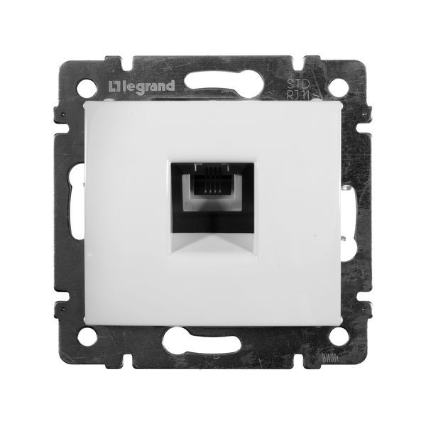 legrand valena розетка телефонная 1-я rj-11 4 контакта белая