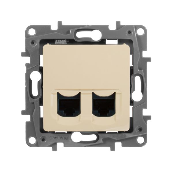 legrand etika розетка компьютерная 2-я rj-45 utp 8 контактов 1 выход 5 кат. слоновая кость