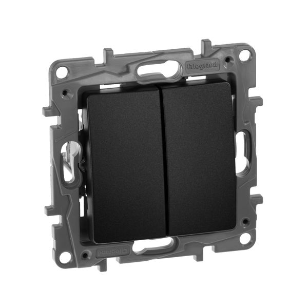 legrand etika выключатель 2 клавишный антрацит