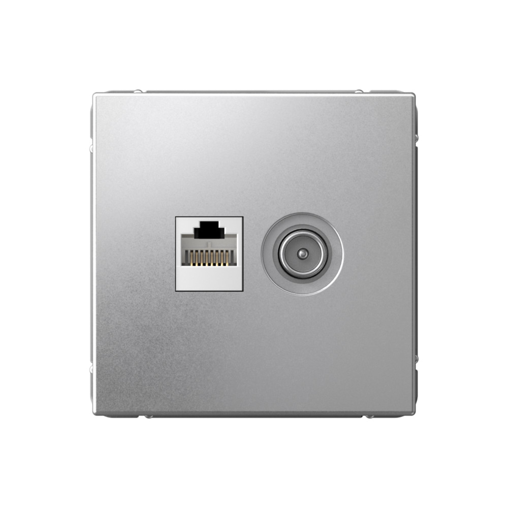 System Electric ArtGallery розетка ТВ+компьютерная RJ45 5е кат. алюминий GAL000389