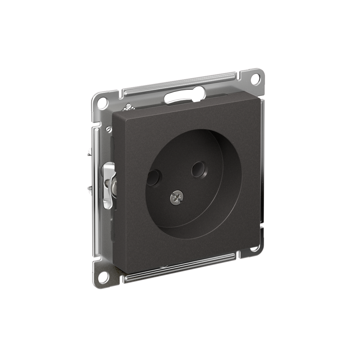 Systeme Electric ATLASDESIGN розетка 1-я без заземления базальт ATN001441