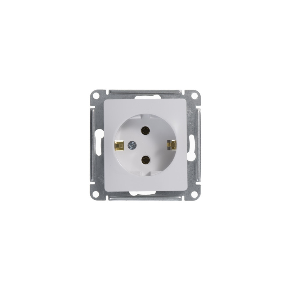 system electric glossa розетка 1-я с заземлением белый