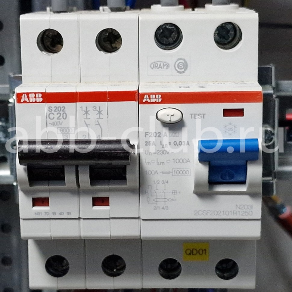 abb автоматический выключатель s202 2p 20а 6ка