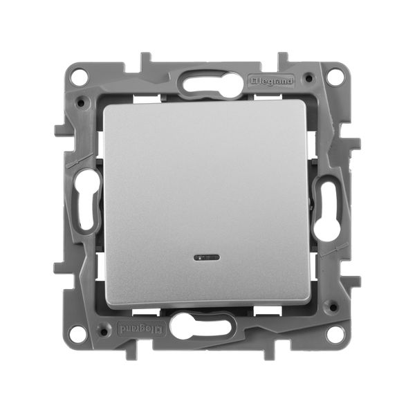 legrand etika переключатель 1 клавишный с подсветкой алюминий