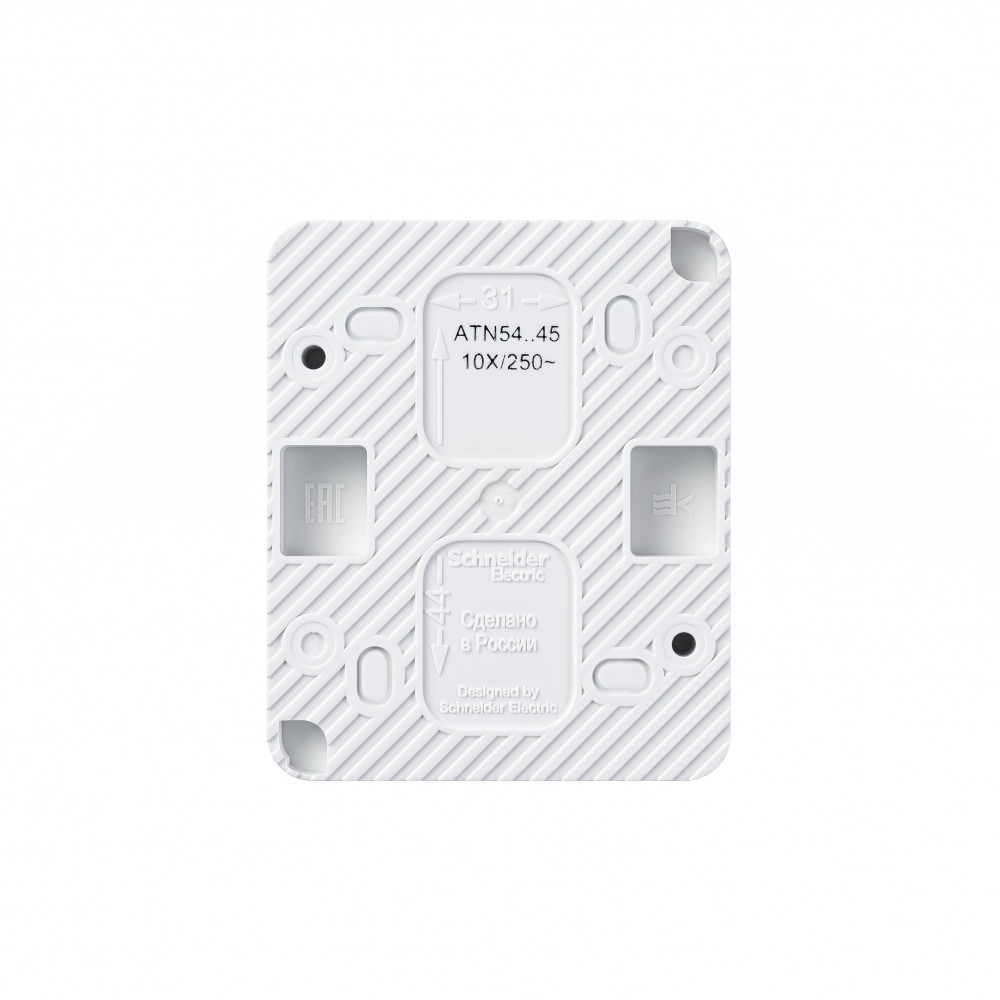 atlasdesign profi54 о/у розетка с заземлением со шторками 16а 250b белый ip54