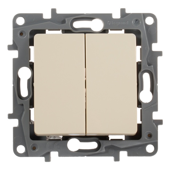 Legrand Etika выключатель 2 клавишный слоновая кость