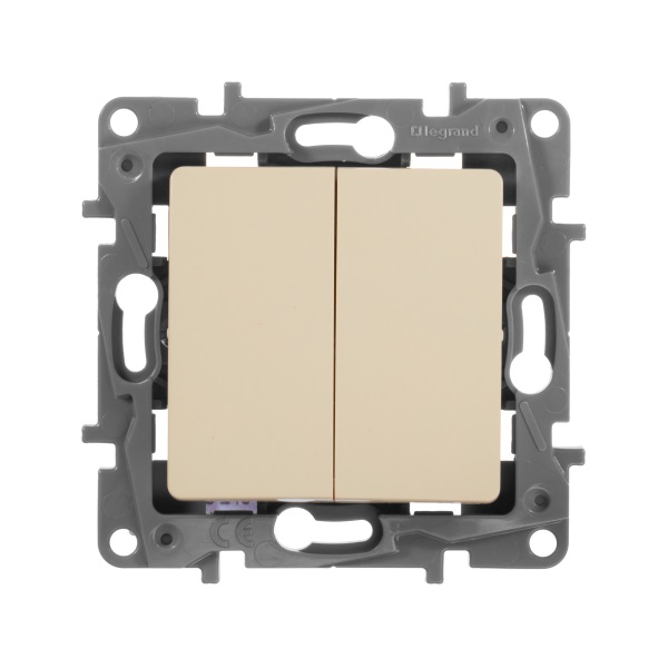 legrand etika переключатель 2 клавишный слоновая кость