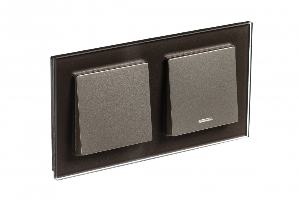 systeme electric atlasdesign nature стекло рамка 2-я универсальная мокко