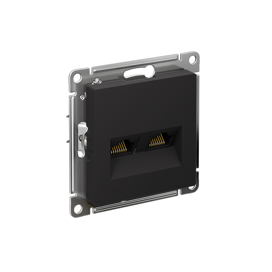 Systeme Electric ATLASDESIGN розетка двойная RJ45+RJ45 5е кат.карбон