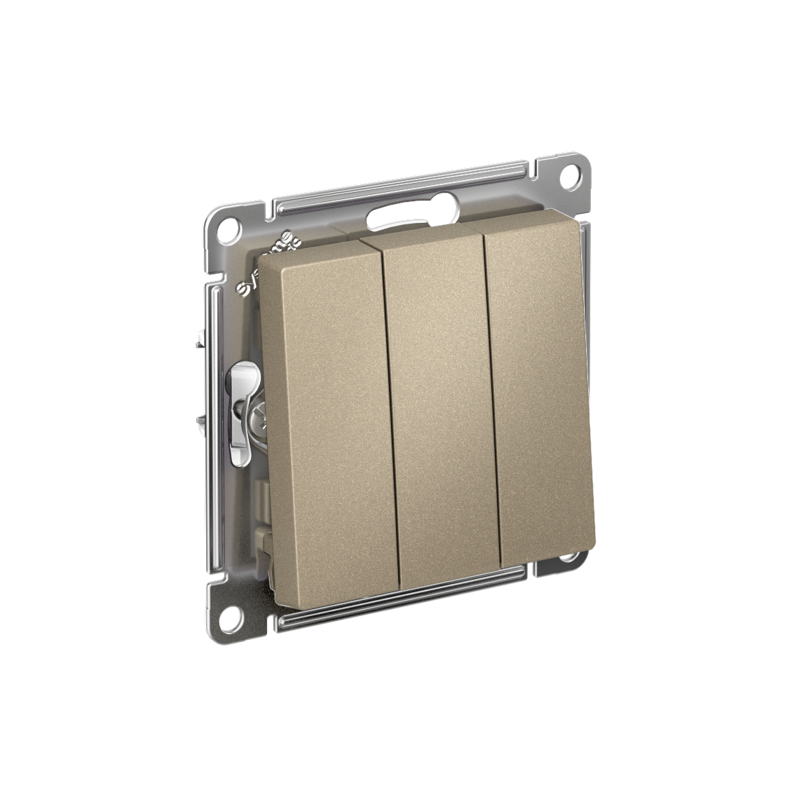 Systeme Electric ATLASDESIGN выключатель 3-клавишный шампань