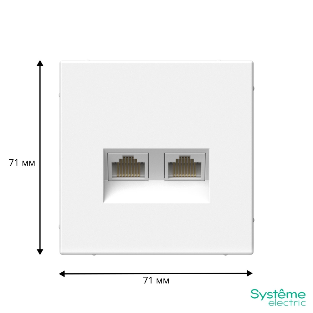 system electric artgallery розетка компьютерная 2xrj45 6е кат. лотос gal001388