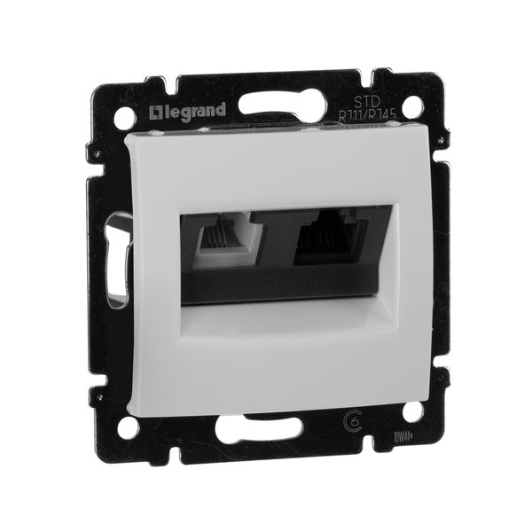 legrand valena розетка компьютерная rj-45 кат.6 utp+розетка телефонная rj-11 белая