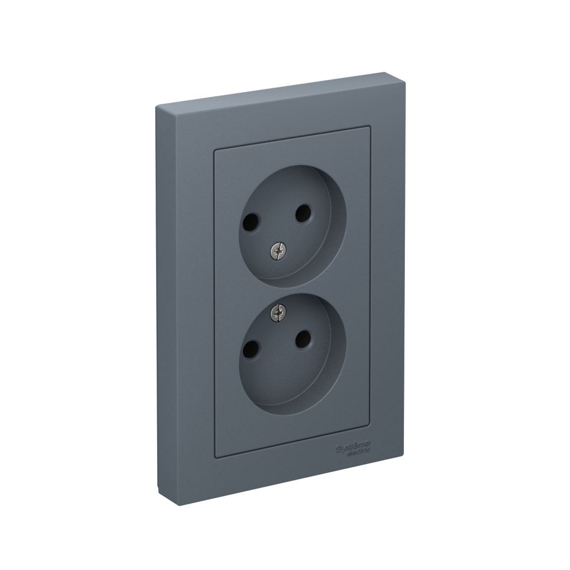 Systeme Electric ATLASDESIGN, розетка 2-я без заземления грифель
