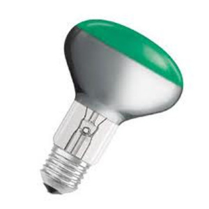 лампа зеркальная concentra r80 spot e27 60вт зеленый osram