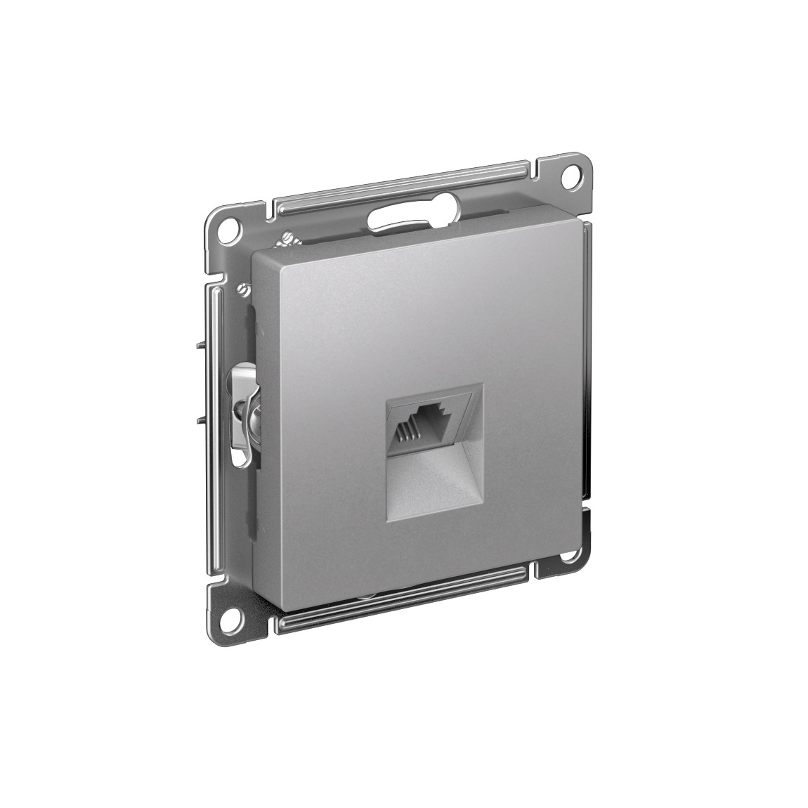 systeme electric atlasdesign, розетка телефонная 1-я rj11 алюминий atn000381