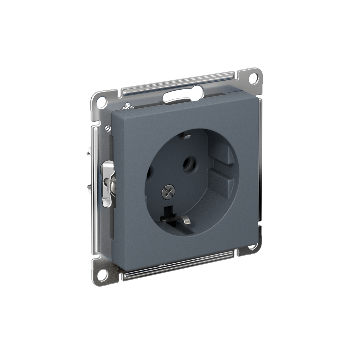 Systeme Electric ATLASDESIGN, розетка 1-я с заземлением (винтовой зажим) грифель