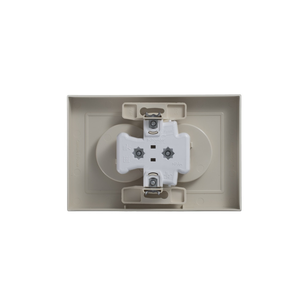 systeme electric atlasdesign, розетка 2-я без заземления бежевый atn000220