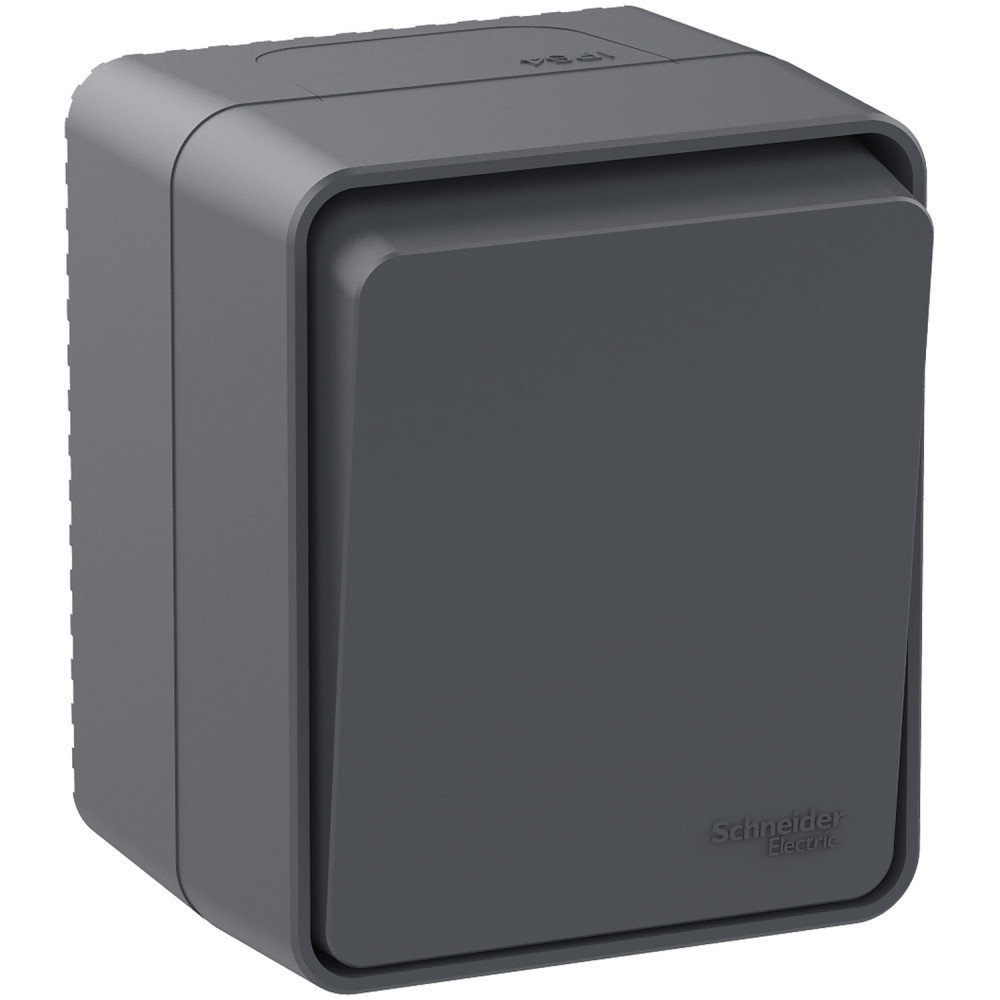 atlasdesign profi54 о/у переключатель 1-клавишный 10а ip54 антрацит atn544061